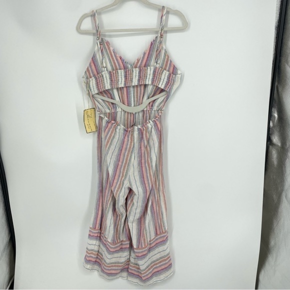 Vintage Havana Pink Striped Jumpsuit lurex‎ linen Sz S - Picture 5 of 9